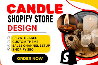 design candle shopify store candle dropshipping  private label store website