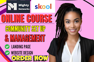 setup mighty network, skool online community course funnel, community management