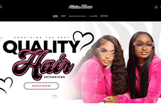 design a shopify hair store website for your beauty brand
