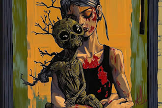 draw fantasy or horror character illustration