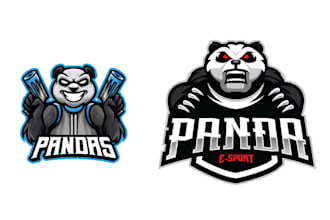 create esport mascot monkey panda logo