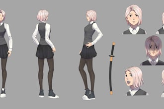 draw character sheet female character