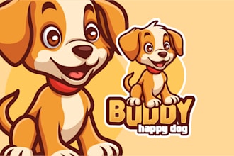 design playful cartoon logo for your dog