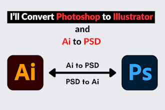 convert photoshop to illustrator and ai to PSD