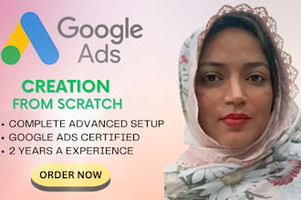 setup and manage your google ads adwords ppc search, display and pmax campaigns