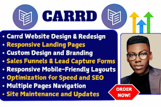 redesign carrd website design carrd website card landing page carrd website