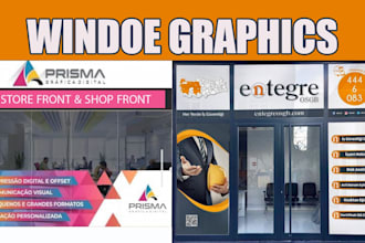 design amazing shop front, billboard, window graphics, signage design