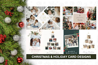 design surprise cards, christmas, holiday, invitation, wedding, business cards