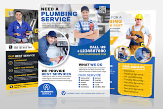 design electrician, plumber and handyman services flyer