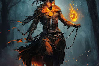 make a fantasy horror character art with amazing quality