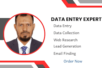 do data entry, web research, google map, lead generation