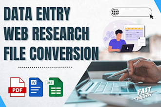 be your virtual assistant for data entry and web research