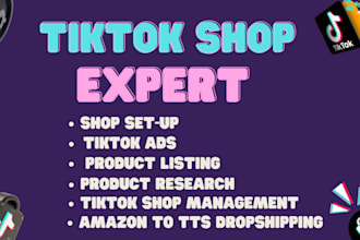 be your tiktok shop manager, set up dropshipping product listings as a VA