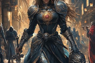 draw a stunning dnd character art and illustration