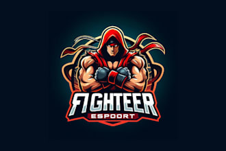 do unique street fighter esport mascot logo with vector file