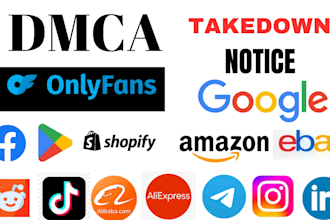 send dmca takedown notices for tiktok,reddit,fb,ig, shopify