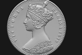 sculpt 3d printable coin 3d model, bas relief coin
