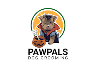 make aesthetics dog grooming business logo for you