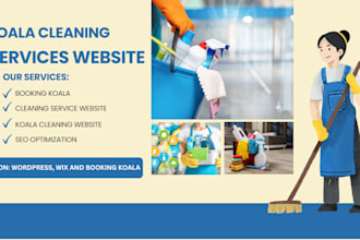 design a responsive cleaning website, booking koala website with SEO