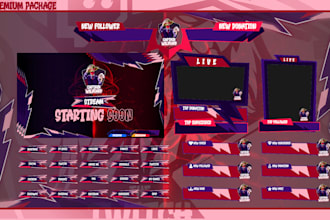 do custom twitch overlays and animated designs for streamers