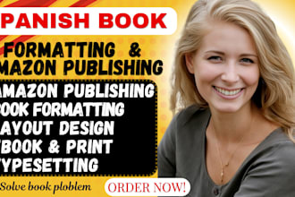 amazon KDP book publishing, spanish book formatting and typesetting