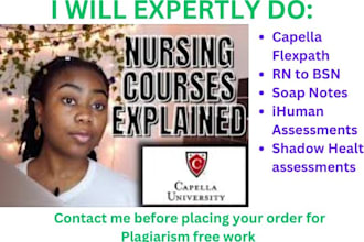 expertly do flexpath, rn bsn, editing, proofreading,  inforgraphic, sociology
