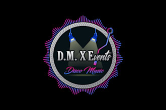 design a modern disco event logo for music festivals