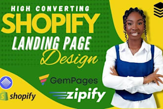 design a one page shopify dropshipping store, shopify landing page,pagefly replo
