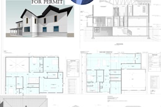 draft 2d plans, architectural and construction drawings for permit
