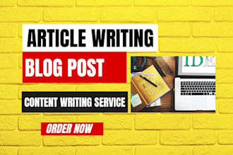 do article writing, blog post and content writing for seo