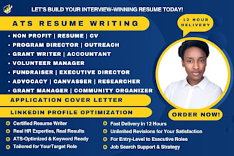 write non profit resume, program director, grant writer, fundraiser, advocacy cv