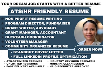 write non profit resume, program director, grant writer, fundraiser, advocacy cv