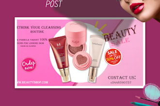design cosmetic products, banner, cover, poster, flyer