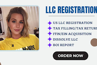 register US llc, dissolve llc, ein, close ein, boi report ,itin, bank account