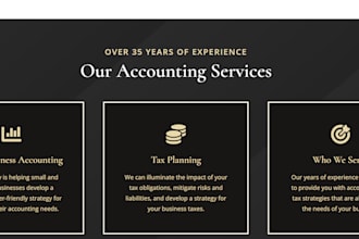 build bookkeping website accounting website finance website landing page