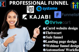 thrivecart kajabi clickfunnels 20 gohighlevel systeme io funnelish carrd website