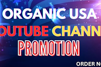 do organic USA youtube video channel promotion