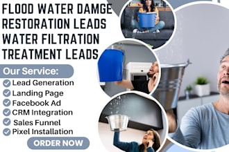 generate flood water damage restoration leads water filtrating treatment leads