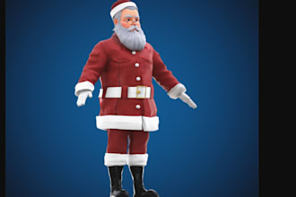 port your 3d christmas character into ue5 for film, model santa, elves, reindeer