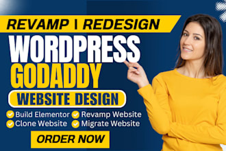 build modern wix website design, redesign wix business website, wix seo, godaddy