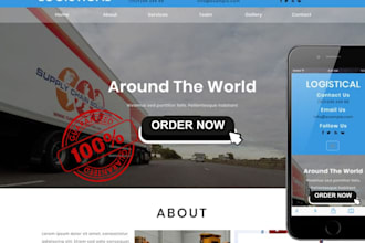 design logistics website, trucking, cargo, logistics website