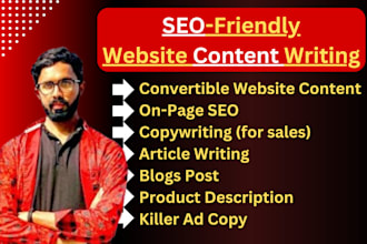 be your SEO based website content writer, copywriting and blog writing expert