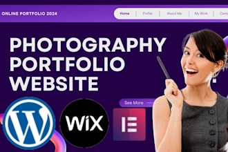 design photography portfolio website on wordpress business website with booking