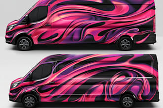 design van wrap design, car wrap design, truck wrap design
