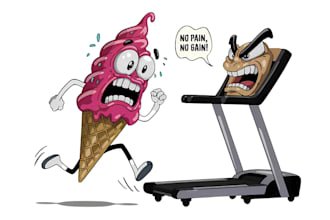 draw cute, funny cartoon illustrations with humor