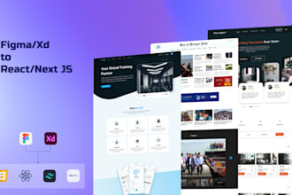 convert any behance or dribbble UI to responsive react or next website