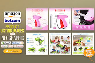 do bol listing images with infographic lifestyle or amazon listing images design