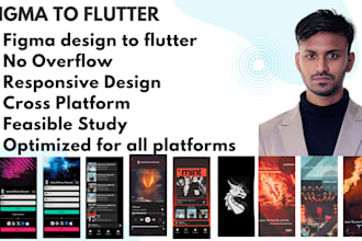 develop figma to flutter app, android and ios app,