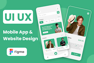 do mobile app UI UX design, dashboard,website UI design, figma app UI UX design