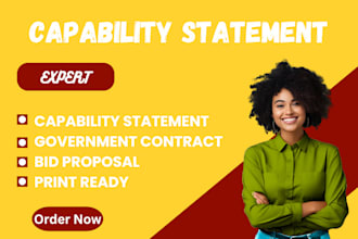 design federal government capability statements, letterheads, and branding